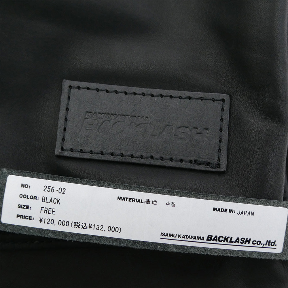 ISAMUKATAYAMA BACKLASH イサムカタヤマバックラッシュ 256-02 japan steer leather ジャパンステア レザー 裏地キルティング ショルダー ヘルメットバッグ ブラック系【中古】