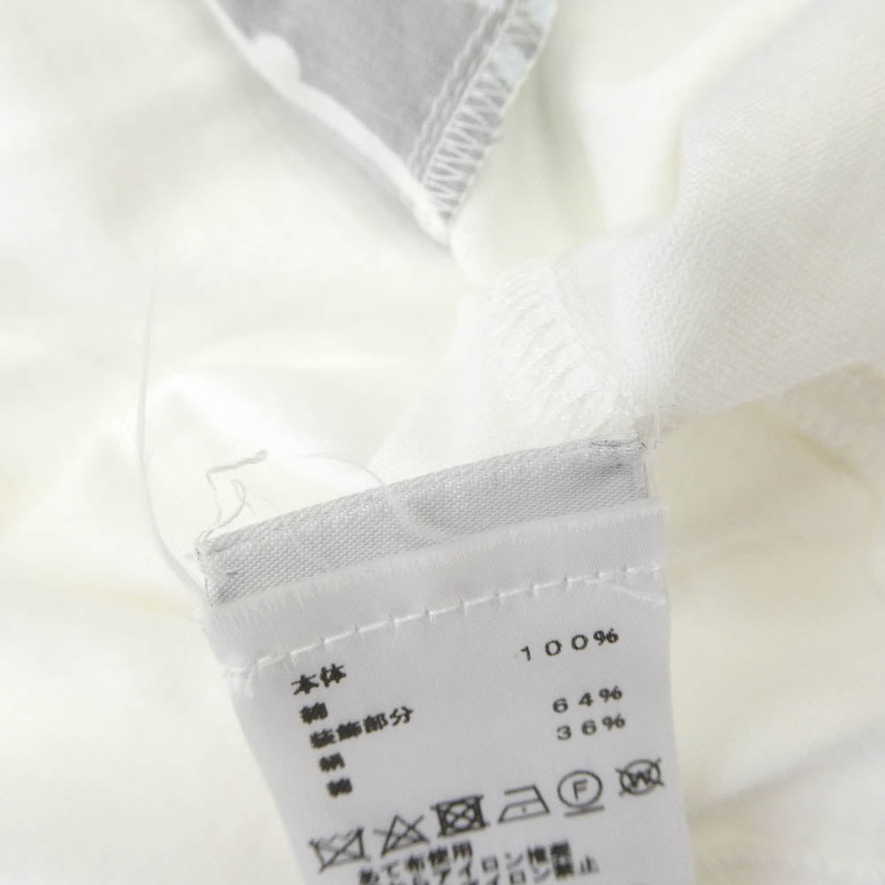 HERMES エルメス ジオメトリック パネル 切替 半袖 Tシャツ カットソー ホワイト系 M【美品】【中古】