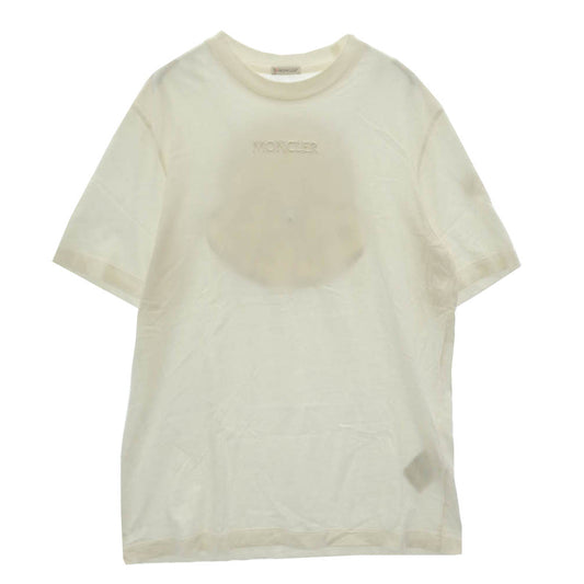 MONCLER モンクレール 22AW H20918C00032 8390T SS T-SHIRT フロント刺繍 ロゴ ワッペン バック ビッグロゴ プリント 半袖 Tシャツ TEE ホワイト系 S【中古】