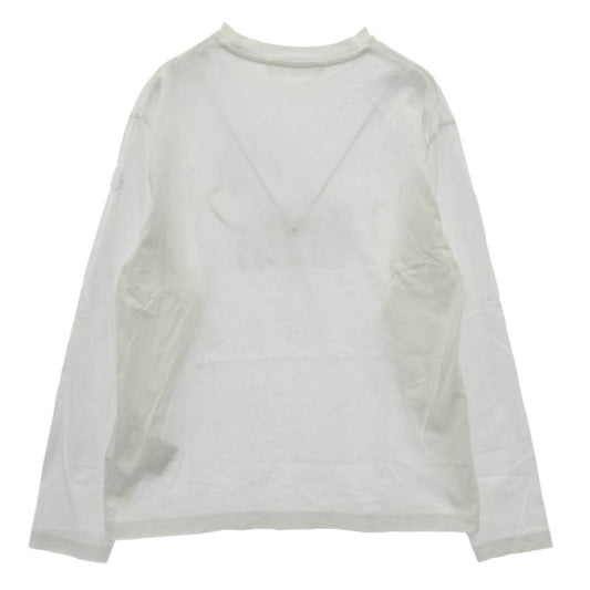 MONCLER モンクレール 24AW J20918D00019 89AJS LS TSHIRT フロントロゴプリント ショルダーワッペン クルーネック 長袖 Tシャツ カットソー ホワイト系 XS【中古】