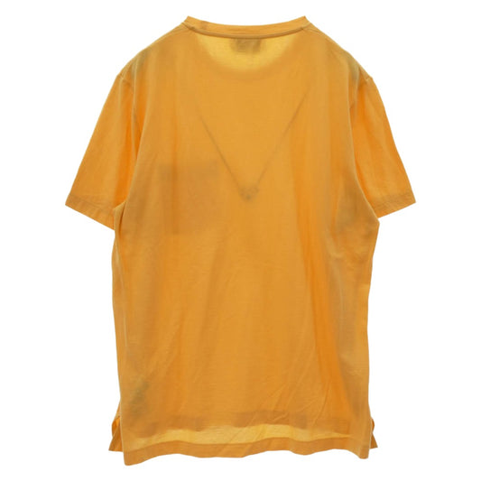 HERMES エルメス クルーネック コットン 半袖 ポケット Tシャツ イエロー系 S【中古】
