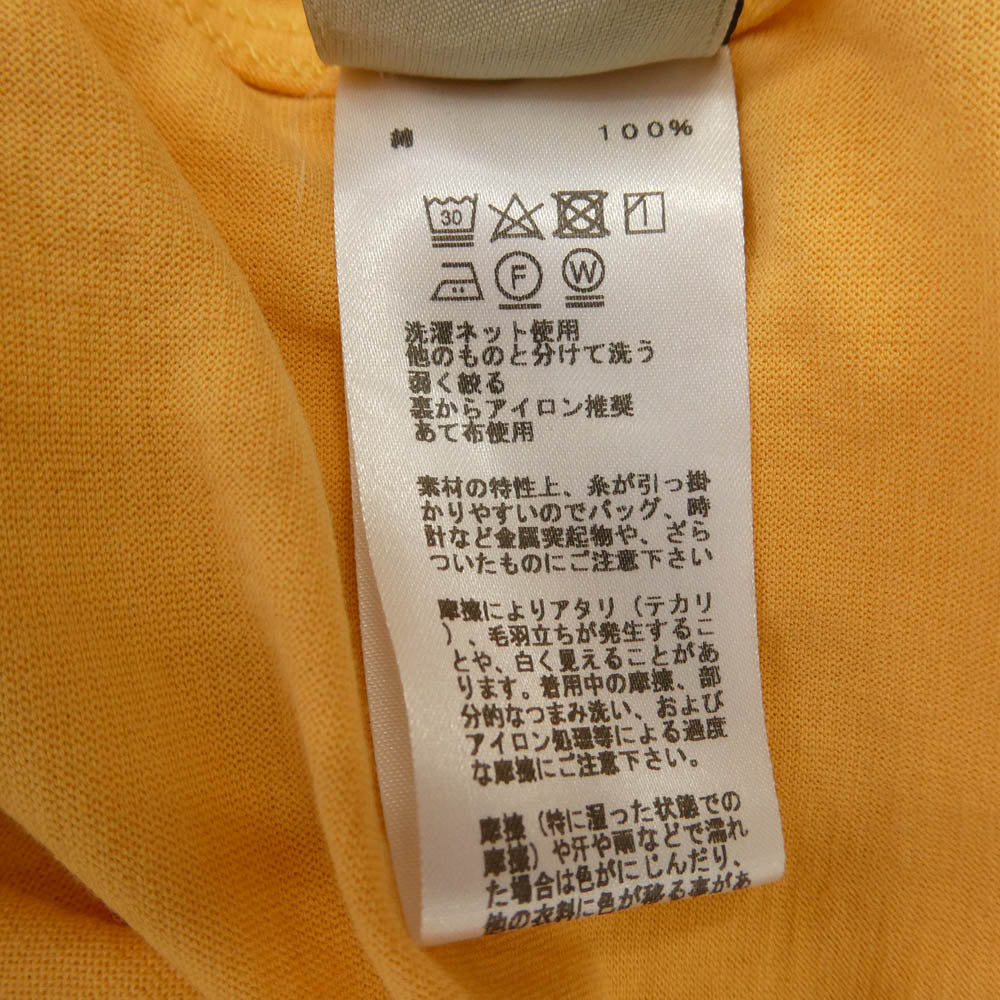 HERMES エルメス クルーネック コットン 半袖 ポケット Tシャツ イエロー系 S【中古】