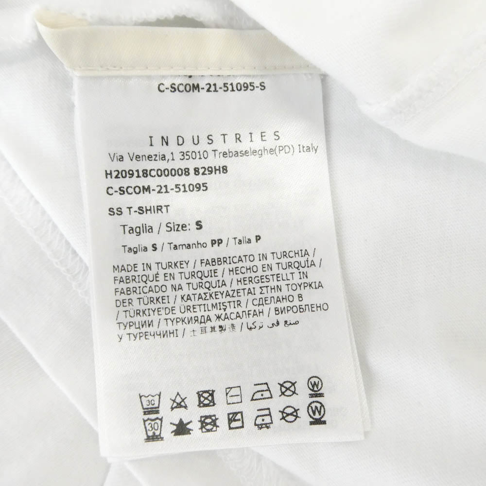 MONCLER モンクレール 22AW H20918C00008 829H8 SS T-SHIRT ラバー ロゴ ワッペン フロント 刺繍 カット ロゴ 半袖 Tシャツ TEE ホワイト系 S【中古】