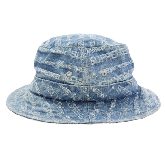 Supreme シュプリーム 22AW MultiType Jacquard Denim Crusher マルチタイプ ジャカード デニム クラッシャー ハット 帽子 ライトブルー系【中古】