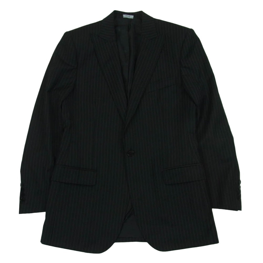 ☆DOLCE&GABBANA ピークドラペルシャドウストライプ1Ｂ 4４ DOLCE&GABBANA ドルチェアンドガッバーナ ピークドラペル ストライプ