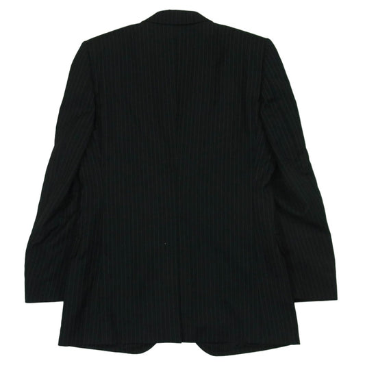 DOLCE&GABBANA ドルチェアンドガッバーナ ピークドラペル ストライプ 1B シングル テーラード ジャケット ブラック系 46【中古】