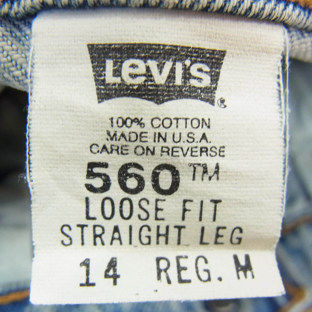 Levi's リーバイス 90s 98年 USA製 560 LOOSE FIT ルーズフィット デニム パンツ インディゴブルー系 M【中古】