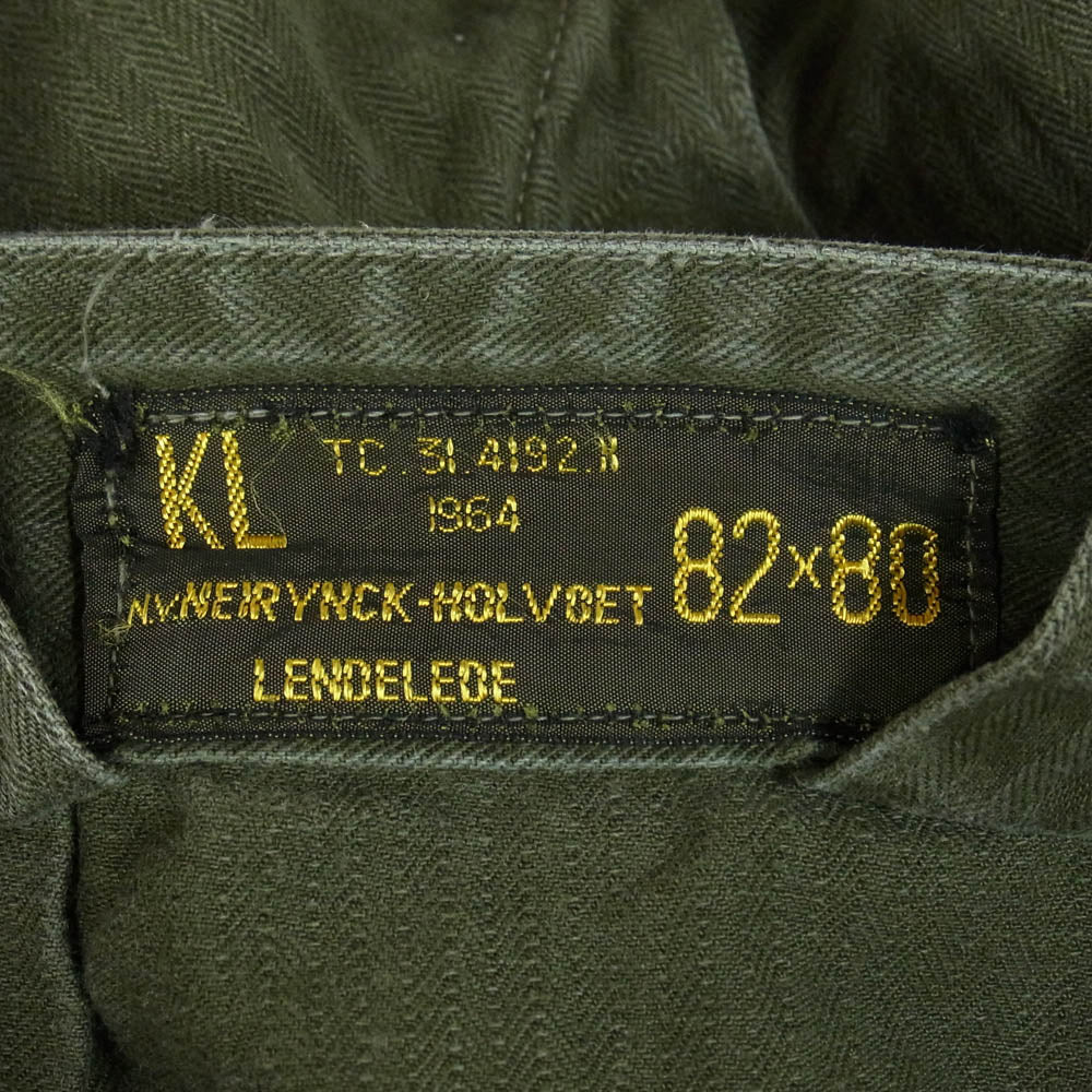 ヴィンテージ 60s 70s Dutch Armed Forces オランダ軍 HBT ミリタリー カーゴ パンツ カーキ系 表記無し【中古】
