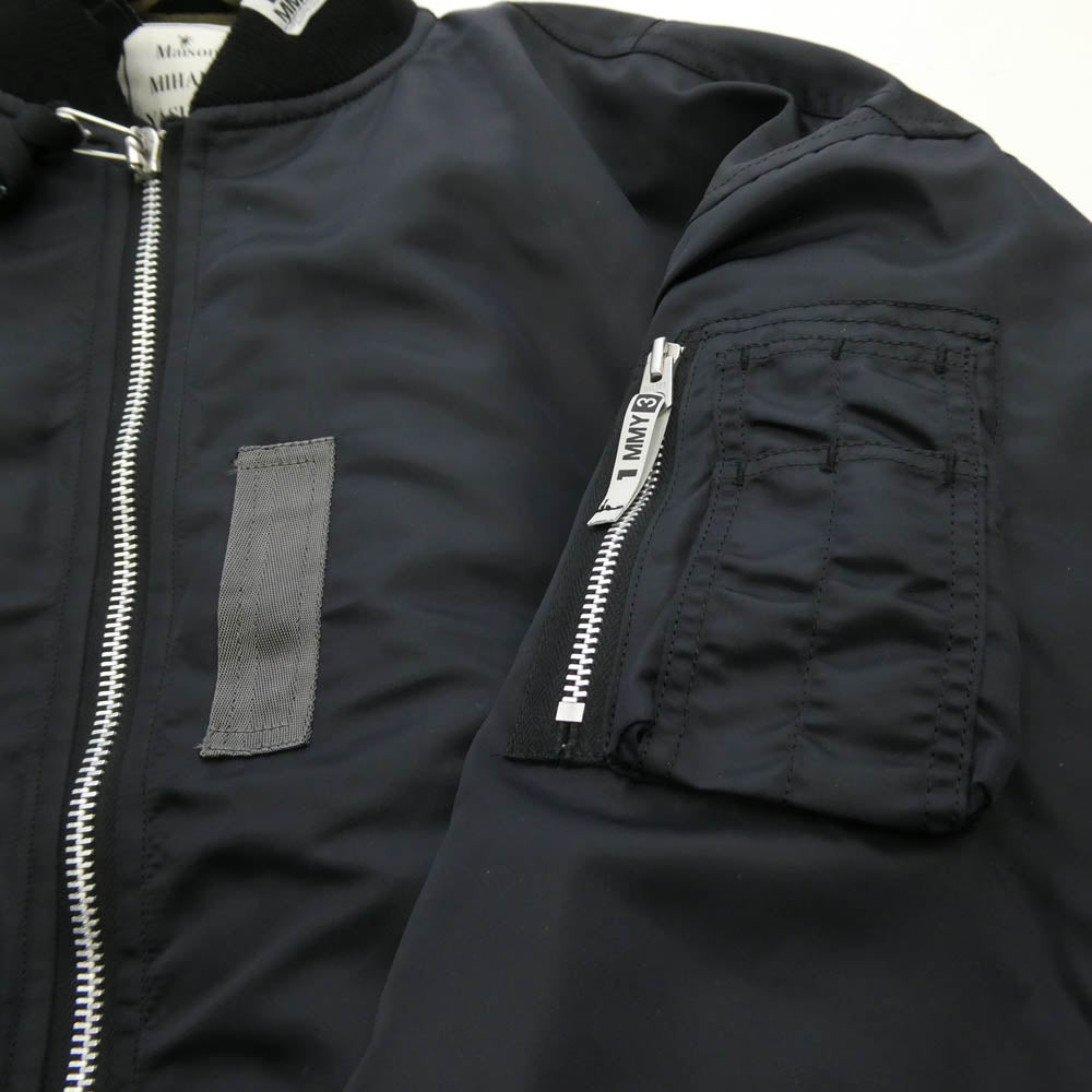 MIHARA YASUHIRO ミハラヤスヒロ A15BL061-0 レイヤード 再構築 MA-1 ボンバー ブルゾン ジャケット ブラック系 44【中古】