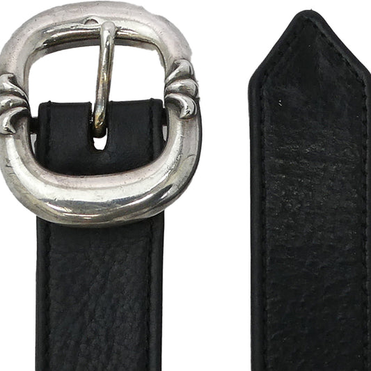 CHROME HEARTS クロムハーツ(原本無) BLT GUNSLINGER 1.0 ガンスリンガー 1.0 レザー ベルト ブラック系 シルバー系【中古】