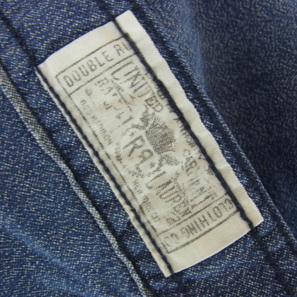 RRL ダブルアールエル マチ付き チンストラップ シャンブレー ロングスリーブ 長袖 シャツ ブルー系 M【中古】