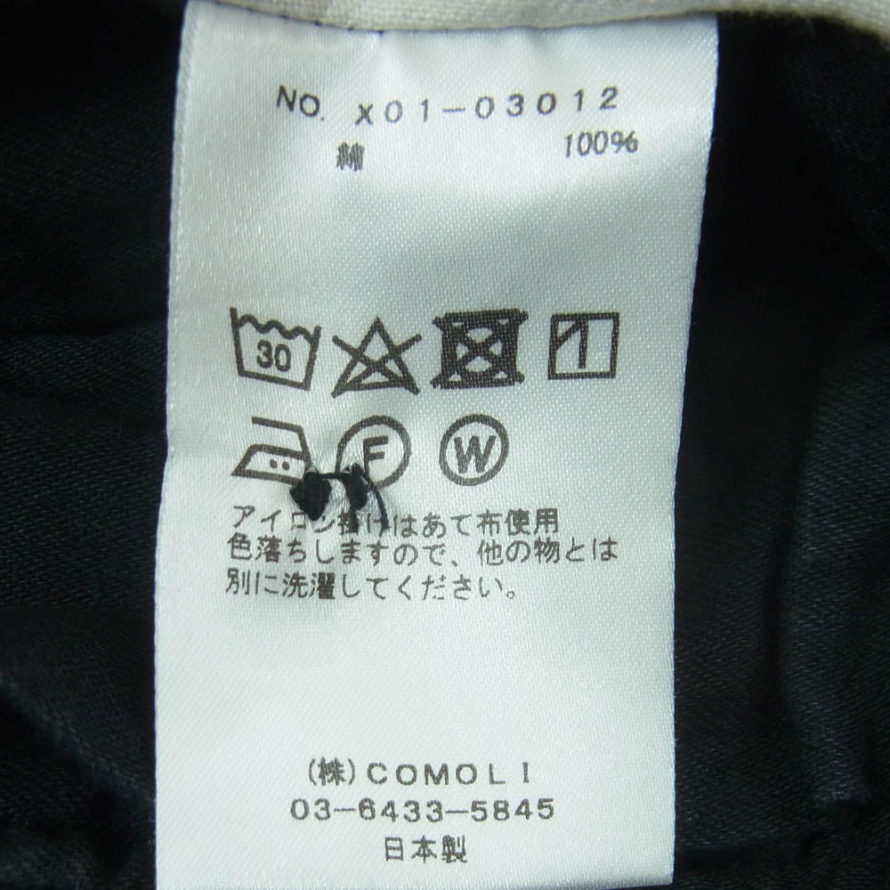 COMOLI コモリ 23SS X01-03012 BLACK DENIM B.D.U PANTS ブラック デニム カーゴ パンツ 日本製 ブラック系 1【中古】