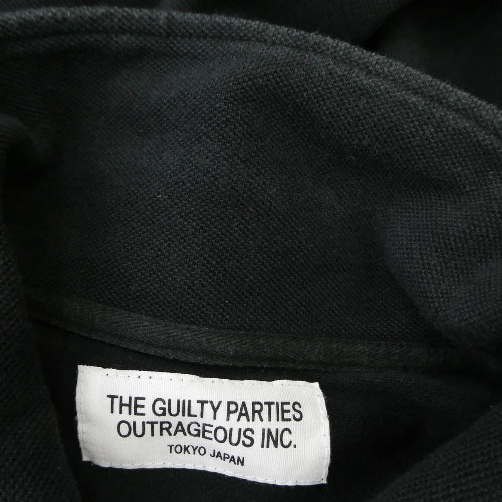 WACKO MARIA ワコマリア the guilty parties バックロゴ 七分丈 ポロシャツ カットソー ブラック系 M【中古】