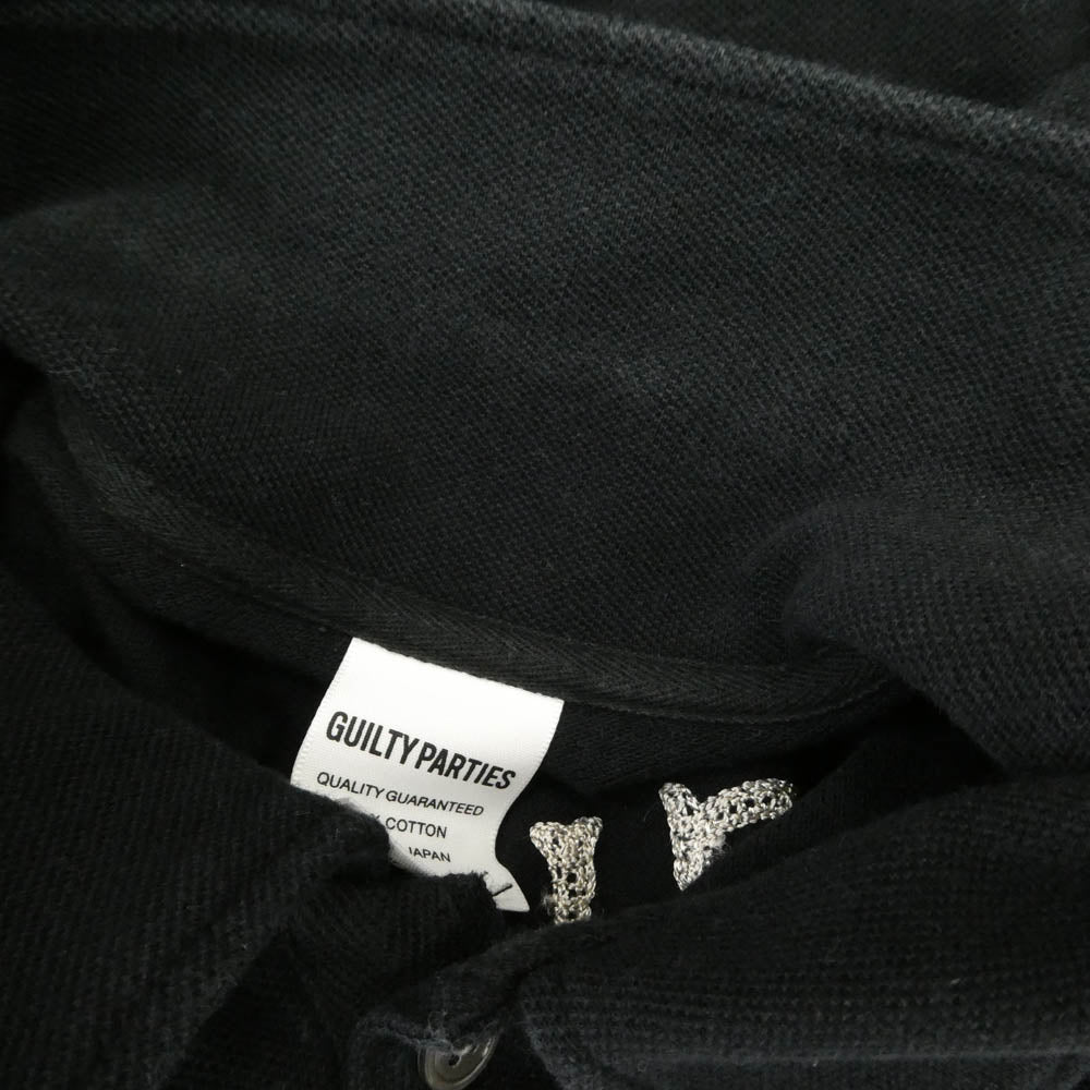 WACKO MARIA ワコマリア the guilty parties バックロゴ 七分丈 ポロシャツ カットソー ブラック系 M【中古】