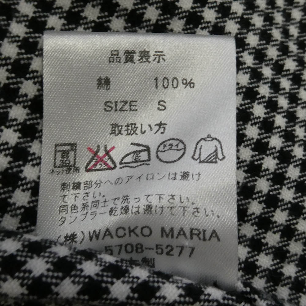 WACKO MARIA ワコマリア ギンガムチェック 長袖 ネルシャツ ブラック系 ホワイト系 S【中古】