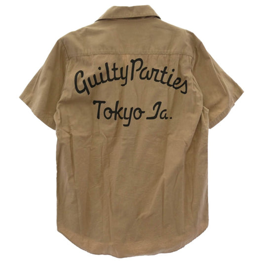 WACKO MARIA ワコマリア guilty parties バックロゴ ワーク 半袖 シャツ ベージュ系 S【中古】