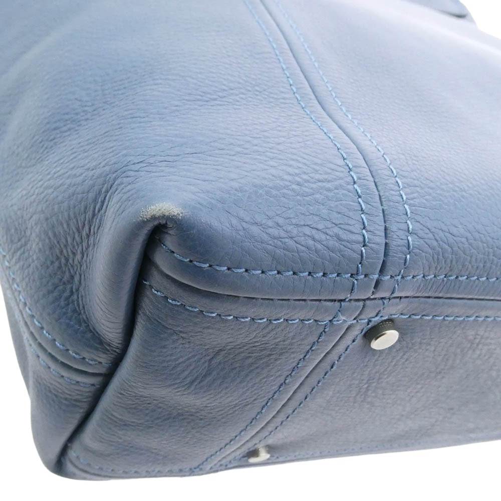 aniary アニアリ 07-0201 トートバッグ Shrink Leather 牛革 Tote シュリンクレザー ビジネストート ブルー系【中古】