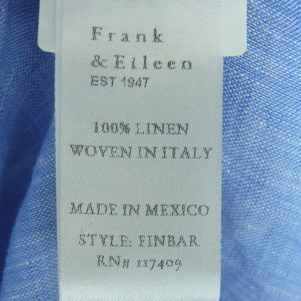 Frank&Eileen フランクアンドアイリーン 3920700081 FINBAR LBL イタリアンファブリック リネン100% 長袖 シャツ ライトブルー系 M【中古】