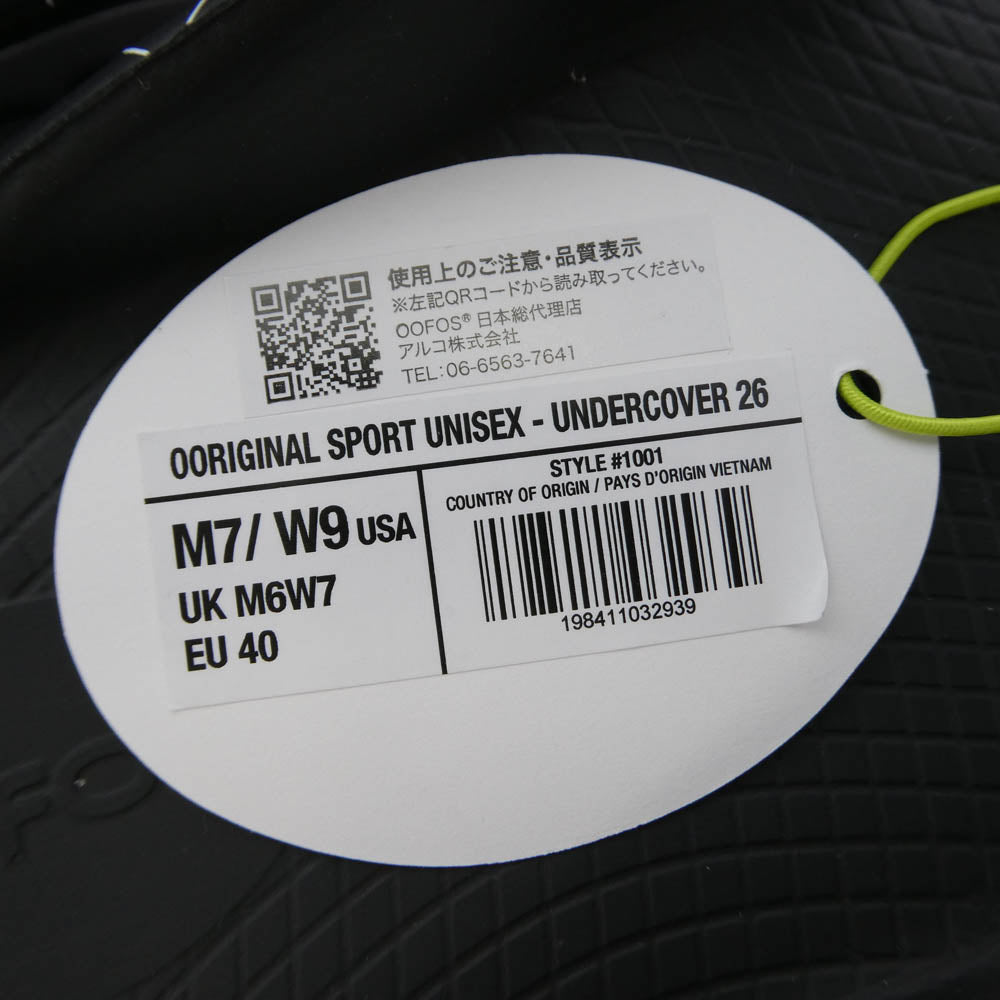 UNDERCOVER アンダーカバー 26SS UC1F4F03 × OOFOS ウーフォス スクエアデザイン ラバーサンダル ブラック系 40【新古品】【未使用】【中古】