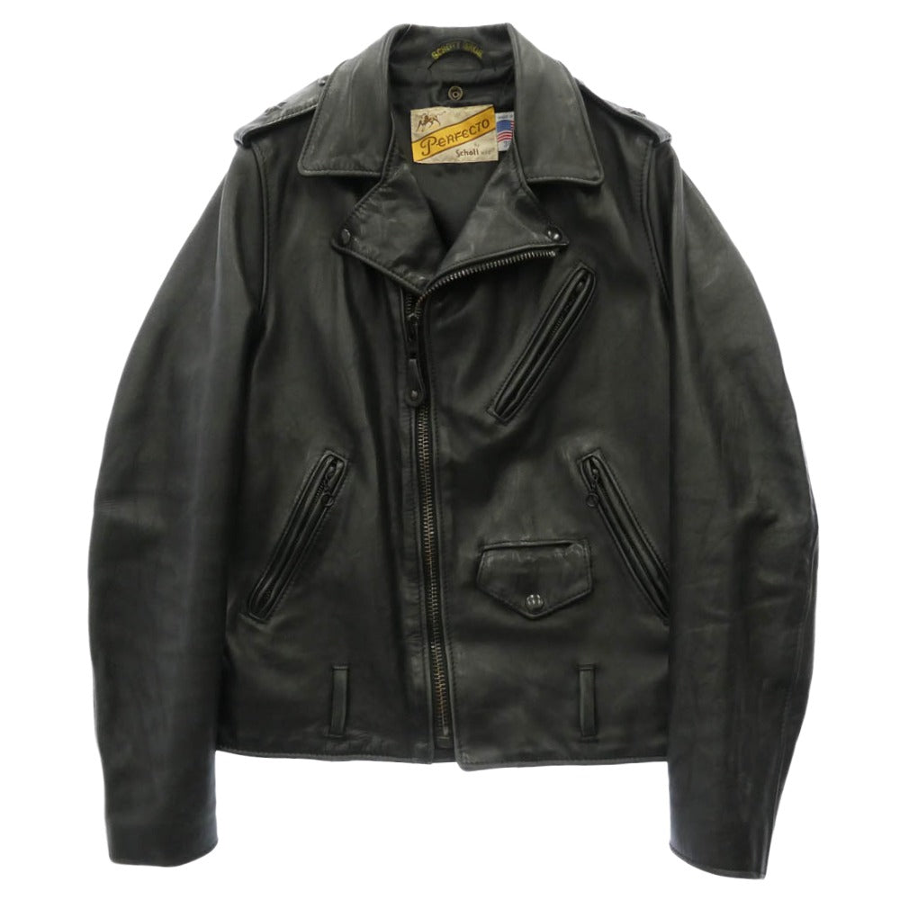 schott ショット x AMERICAN RAG CIE アメリカンラグシー 別注 613 ワンスター レザー ダブル ライダース ジャケット ブラック系 38【中古】 6e03755ab0115jac4-1.jpg?v=