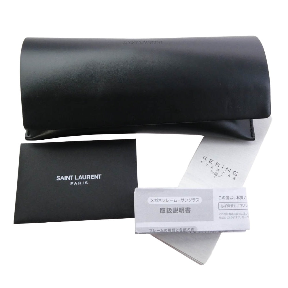 SAINT LAURENT サンローラン SL M94 国内正規購入書有 YSL イニシャル カサンドラメタルロゴ セルフレーム ボストン型 サングラス アイウェア ブラック系 53□20-145【中古】