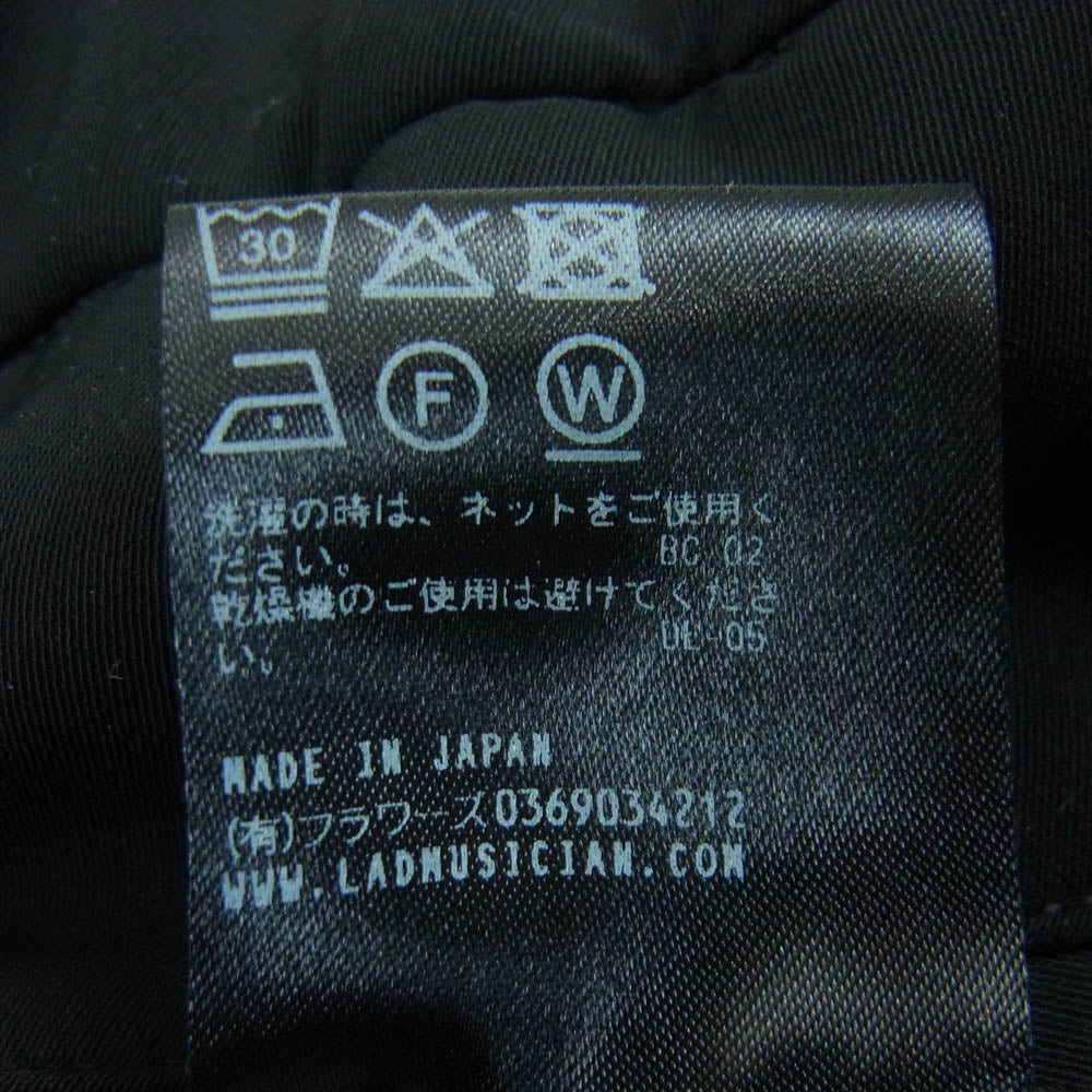 LAD MUSICIAN ラッドミュージシャン 2125-508 POLYESTER TWILL STRAIGHT PANTS ポリエステル ツイル ストレート イージー パンツ ブラック系 42【美品】【中古】