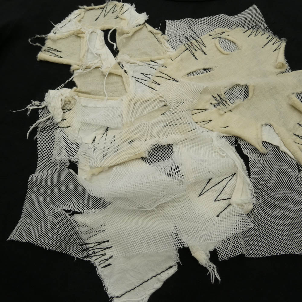 tao COMME des GARCONS タオ コムデギャルソン AD2009 3E-T040 アートグラフィックパッチワーク デコレーションTシャツ ブラック系 S【中古】