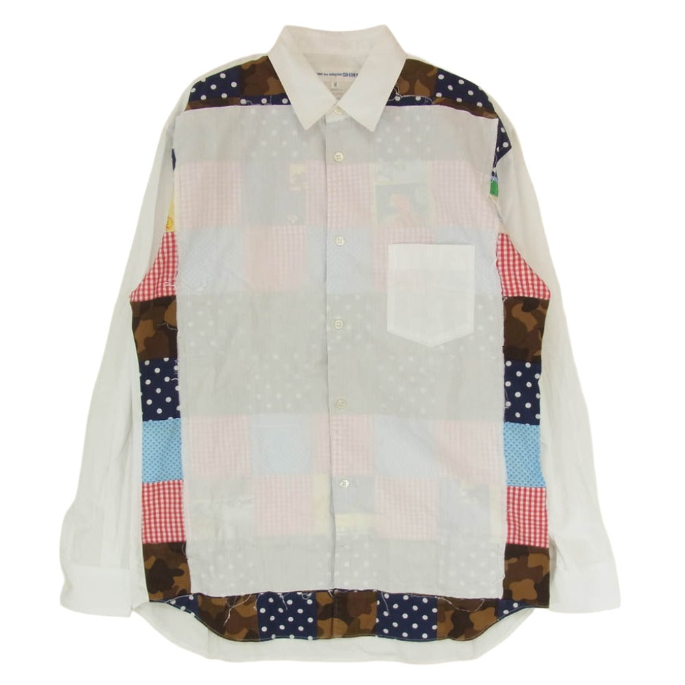 【Comme des garcons SHIRT】綿100% パッチワークシャツ Garcons shirt コムデギャルソン パッチ ワーク シャツ Comme des