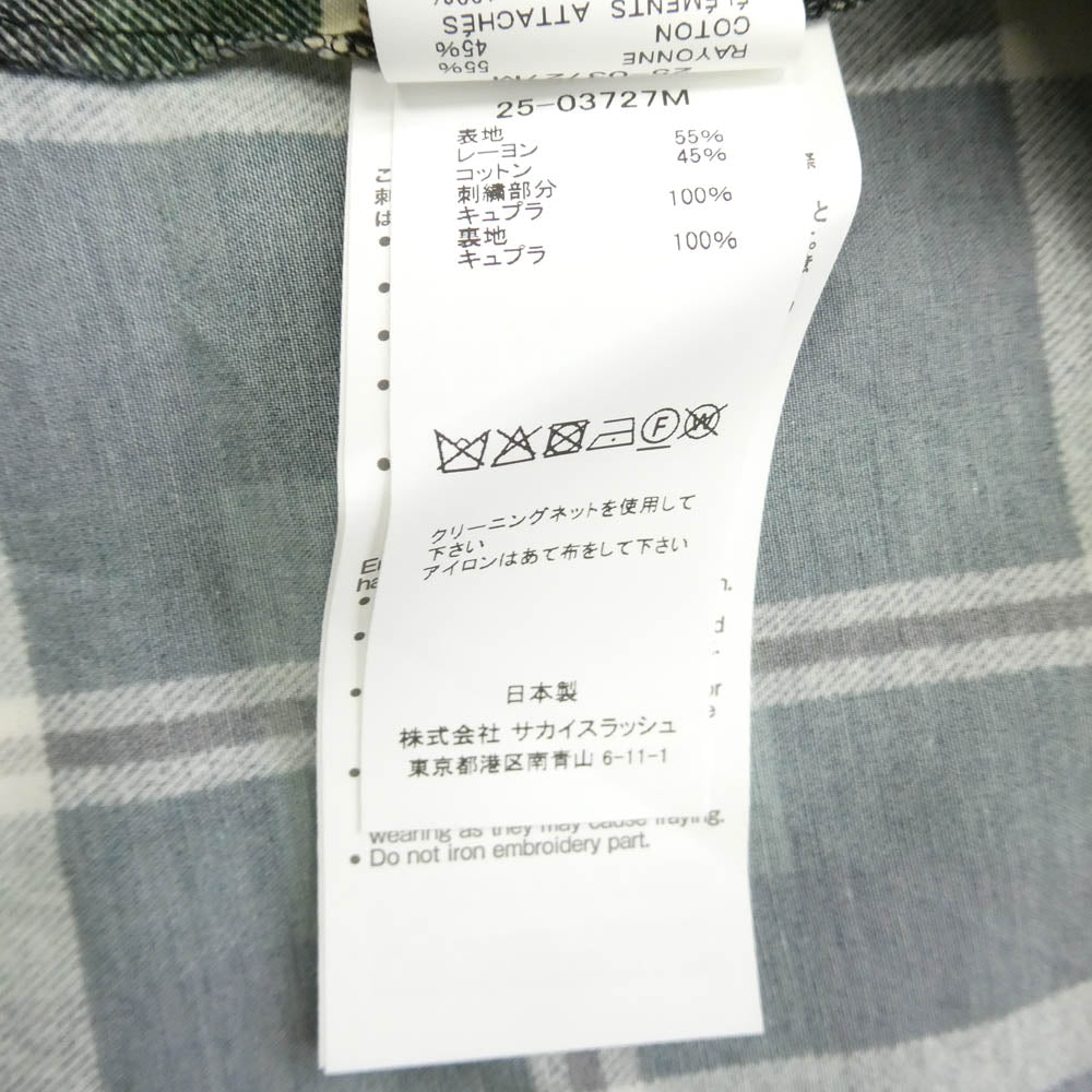 Sacai サカイ 25SS 25-03727M Plaid Print Shirt チェック プリント オープンカラー 開襟 半袖 シャツ マルチカラー系 2【中古】