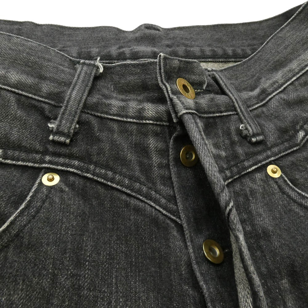 GANGSTERVILLE ギャングスタービル THUG DENIM SLIM サグ スリム ボタンフライ ジーンズ デニムパンツ ブラック系 S【中古】