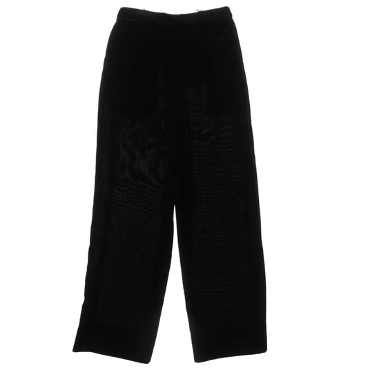 SAINT LAURENT サンローラン 713387 Y2F43 1001 ラメ ベルベット ワイドパンツ ブラック系【美品】【中古】
