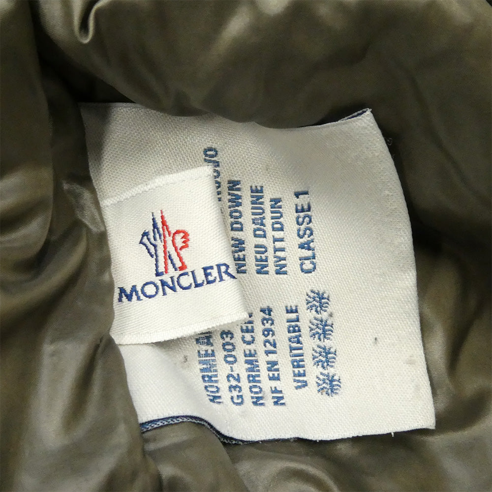 MONCLER モンクレール 120914190905 HEM GIUBBOTTO 袖ロゴワッペン 2way ダウン ベスト ジャケット カーキ系 2【中古】