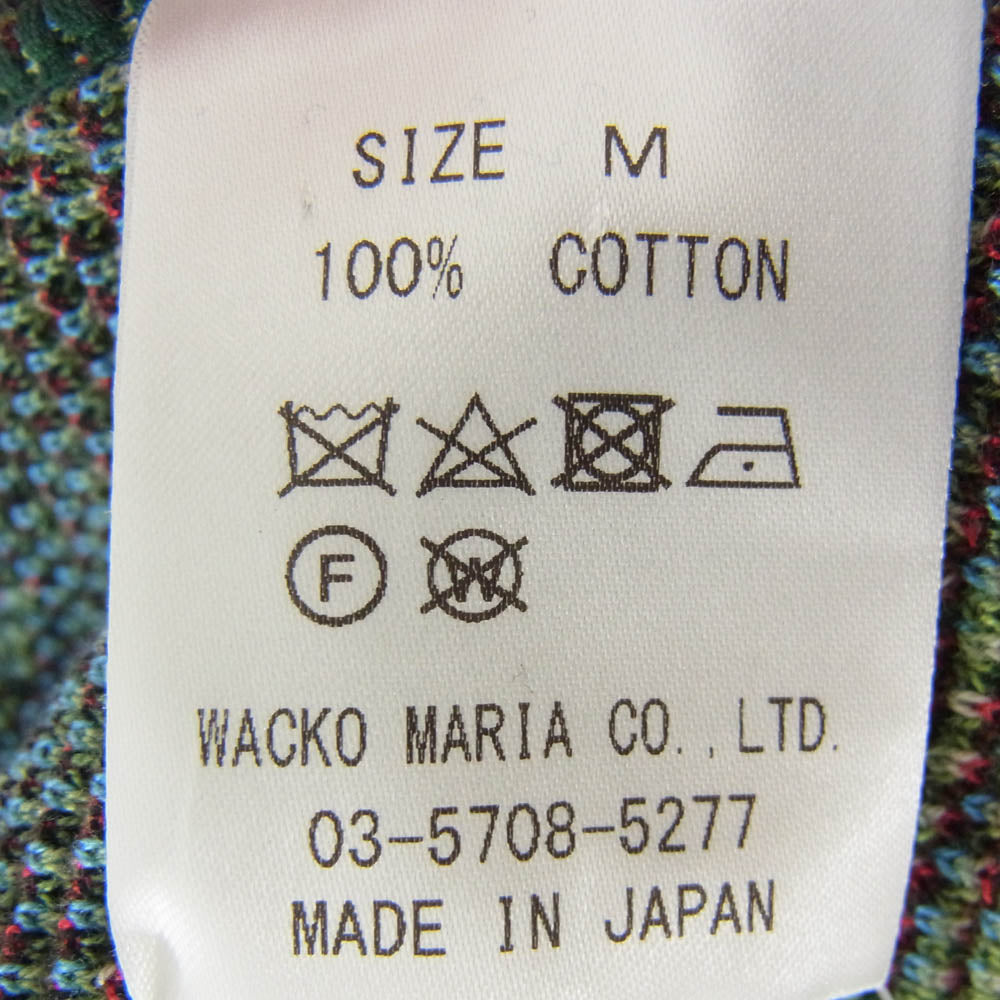 WACKO MARIA ワコマリア ROSE JACQUARD SWEATER ローズ ジャカード セーター ニット グリーン系 M【中古】