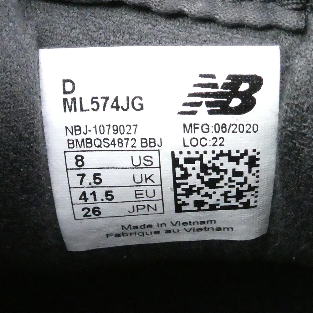 JUNYA WATANABE COMME des GARCONS MAN ジュンヤワタナベコムデギャルソンマン NEW BALANCE ニューバランス ML574JG eYe アイ × NEW BALANCE ニューバランス ローカット スニーカー ブラック系 26cm【中古】