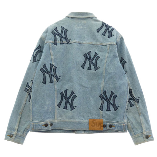 Supreme シュプリーム 21AW × NewYork Yankees Denim Trucker Jacket ブラック系 M【中古】