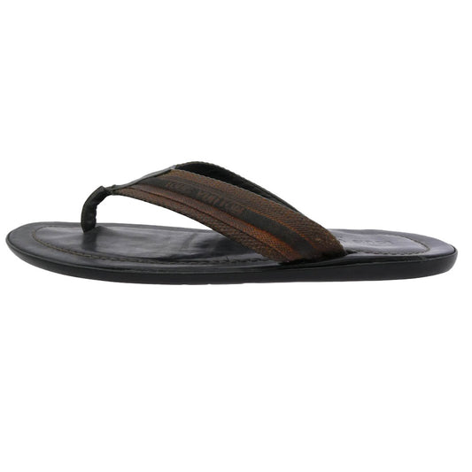 LOUIS VUITTON ルイ・ヴィトン FD0095 トング サンダル レザー ダークブラウン系 7.5【中古】