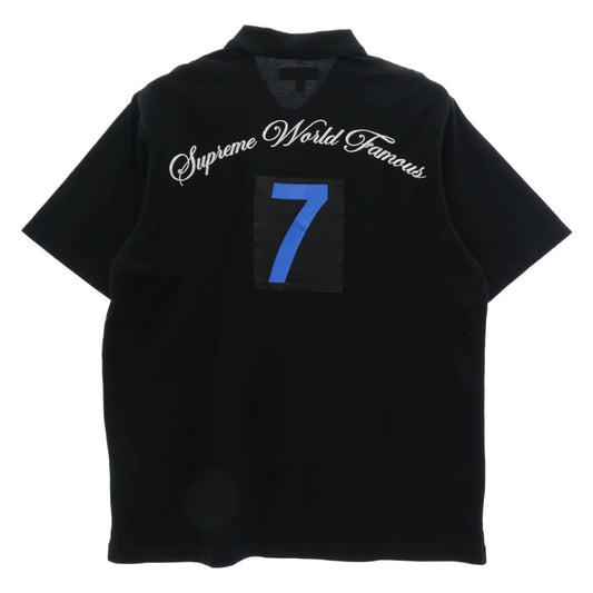 Supreme シュプリーム 25SS Cursive Polo カーシブ ポロシャツ 半袖 ブラック系 L【中古】