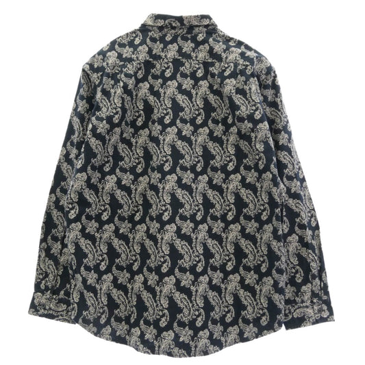 Supreme シュプリーム 24AW Paisley Flannel Shirt ペイズリー フランネル シャツ ダークネイビー系 L【中古】