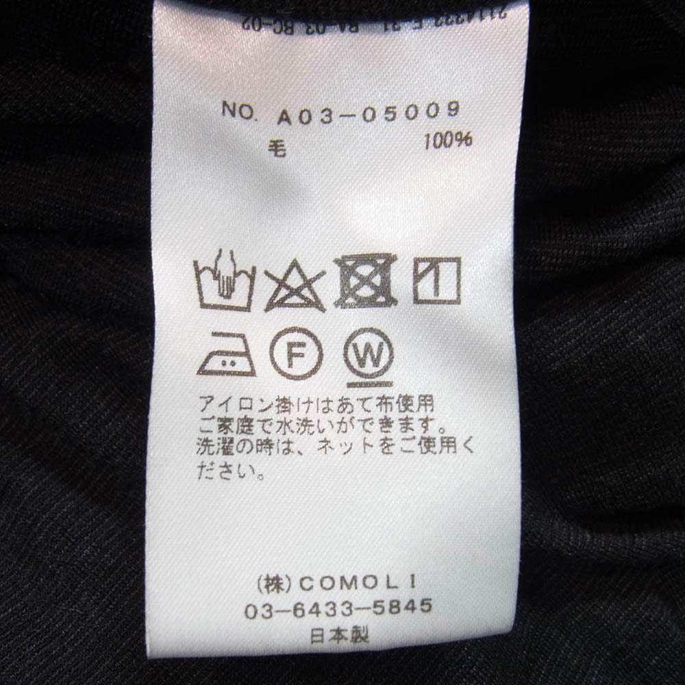 COMOLI コモリ 24AW A03-05009 ウール天竺長袖クルー チャコール 4【中古】