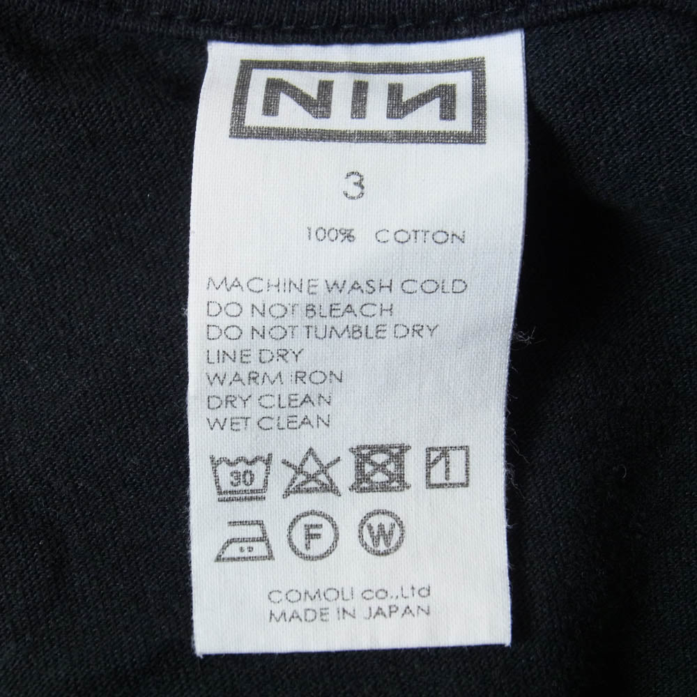 COMOLI コモリ 22AW V01-05023 Nine Inch Nails L/S T-SHIRT ナインインチネイルズ 長袖 クルーネック Tシャツ ブラック系 3【中古】