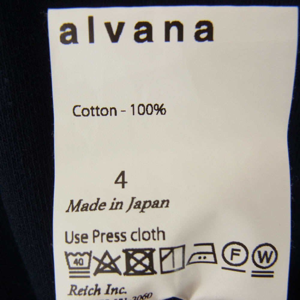 ALVANA アルヴァナ オーバーサイズ クルーネック 半袖 ショートスリーブ Tシャツ ネイビー系 4【中古】