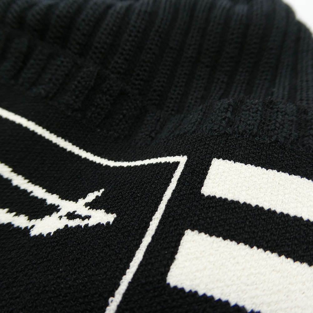 Y-3 Yohji Yamamoto ワイスリー ヨウジヤマモト FH9284 BEANIE 3S ロゴ ビーニー ニットキャップ ブラック系 ホワイト系 W/25cm【中古】