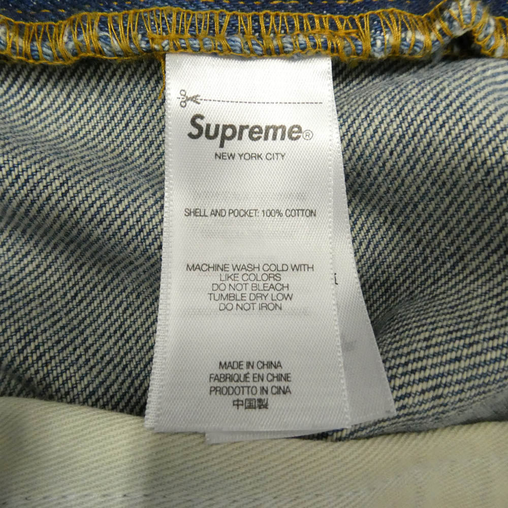 Supreme シュプリーム 24SS Double Knee Painter Pant ウォッシュ加工 ダブルニー ペインター デニムパンツ インディゴブルー系 34【中古】