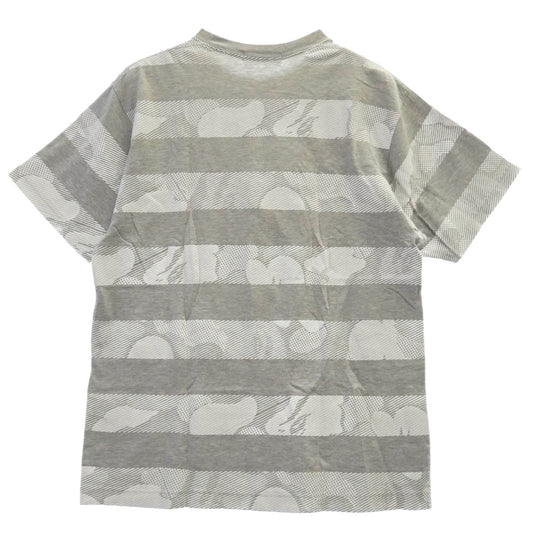 A BATHING APE アベイシングエイプ カモモザイクボーダー クルーネック 半袖 Tシャツ グレー系 M【中古】