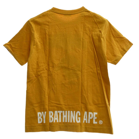 A BATHING APE アベイシングエイプ ビッグフェイス プリント 半袖 Tシャツ イエロー系 M【中古】