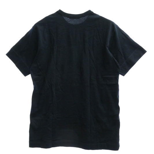 A BATHING APE アベイシングエイプ 猿カモフェイスパッチ ヘンリーネック 半袖 Tシャツ ネイビー系 L【中古】