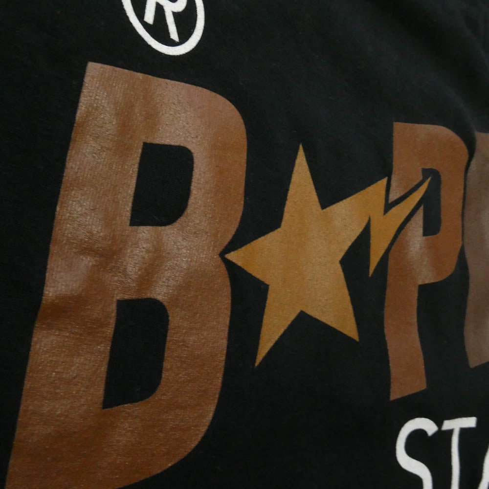 A BATHING APE アベイシングエイプ BAPE STA ロゴプリント 半袖 Tシャツ ブラック系 M【中古】