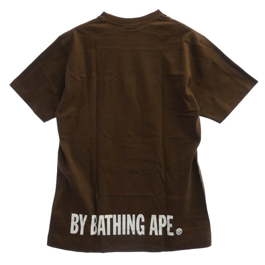 A BATHING APE アベイシングエイプ ビッグフェイス ロゴプリント クルーネック 半袖 Tシャツ ブラウン系【中古】