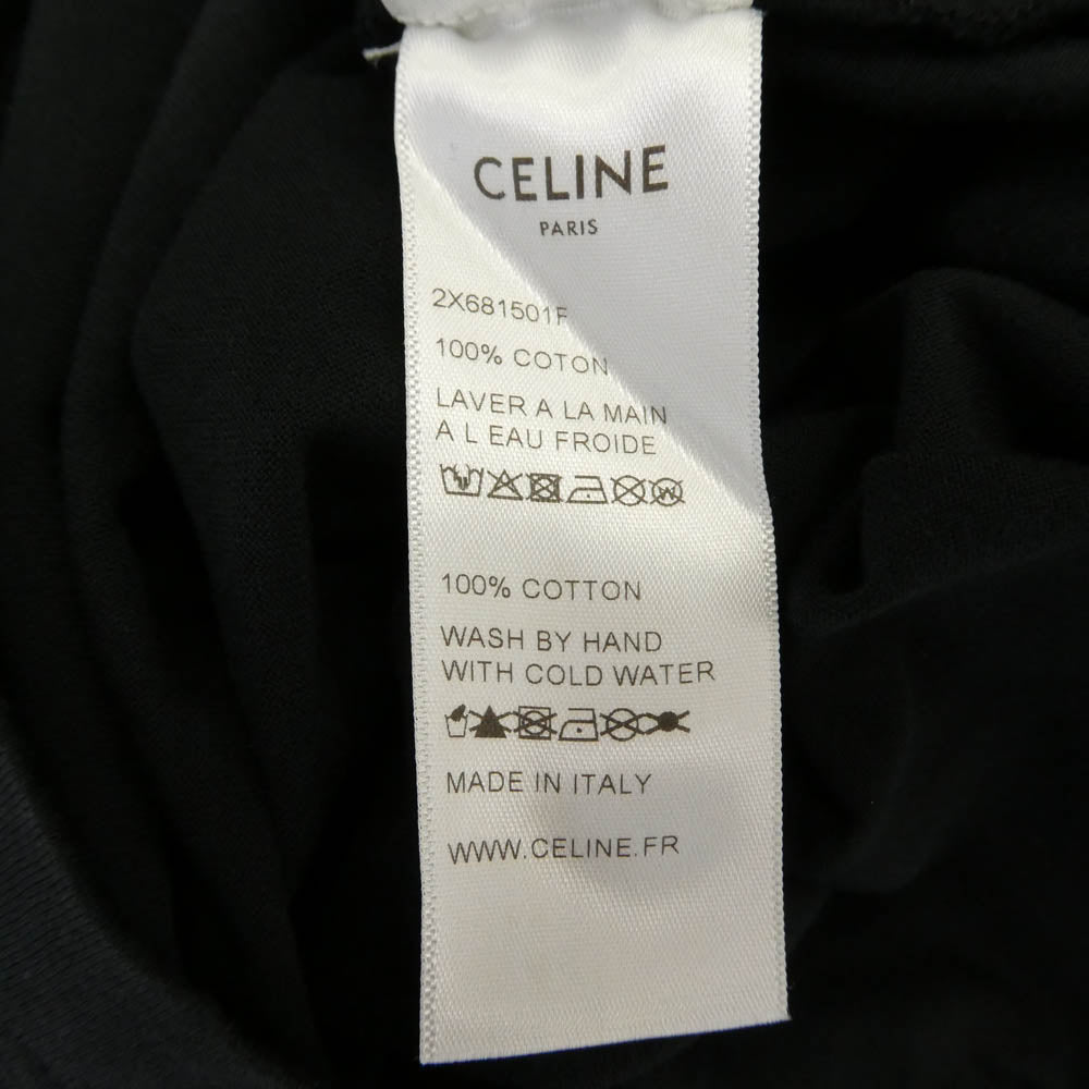 CELINE セリーヌ 21SS 2X681501F フロントロゴ プリント 半袖 Tシャツ カットソー ブラック系 L【中古】