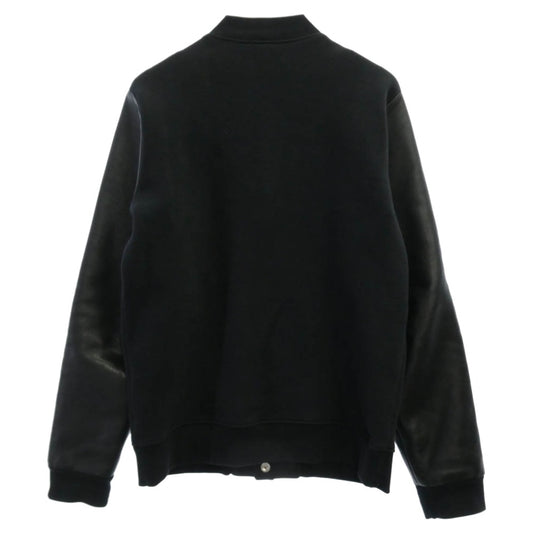 CHROME HEARTS クロムハーツ(原本無) JKT GRP NOT BOMBER CH ワッペンレザー 切り替え スタジャン ブルゾン ブラック系 M【中古】
